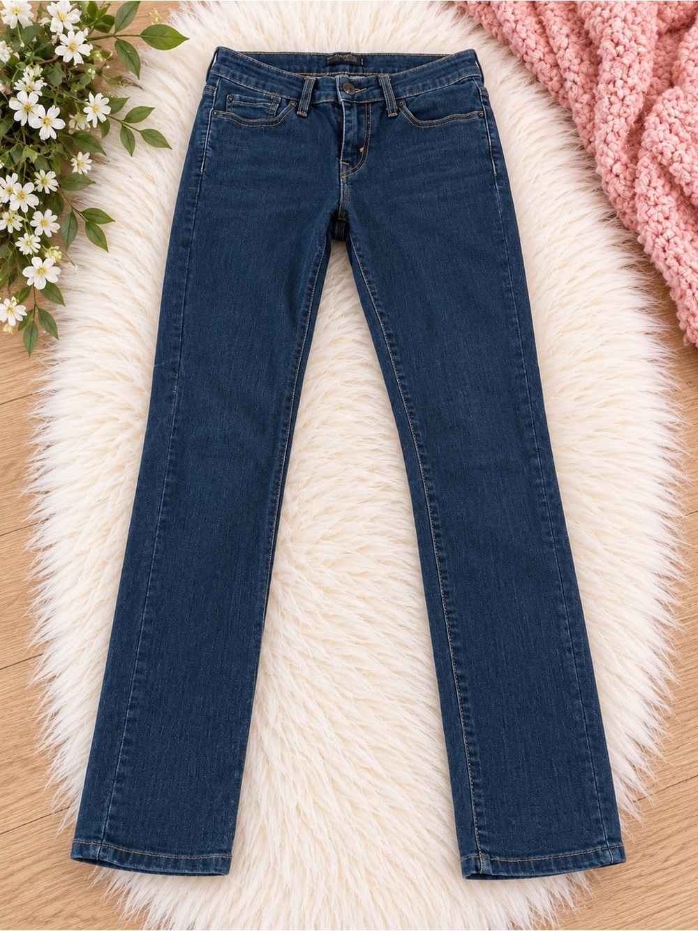Levi's Dark Blue Straight Leg Women's Jeans